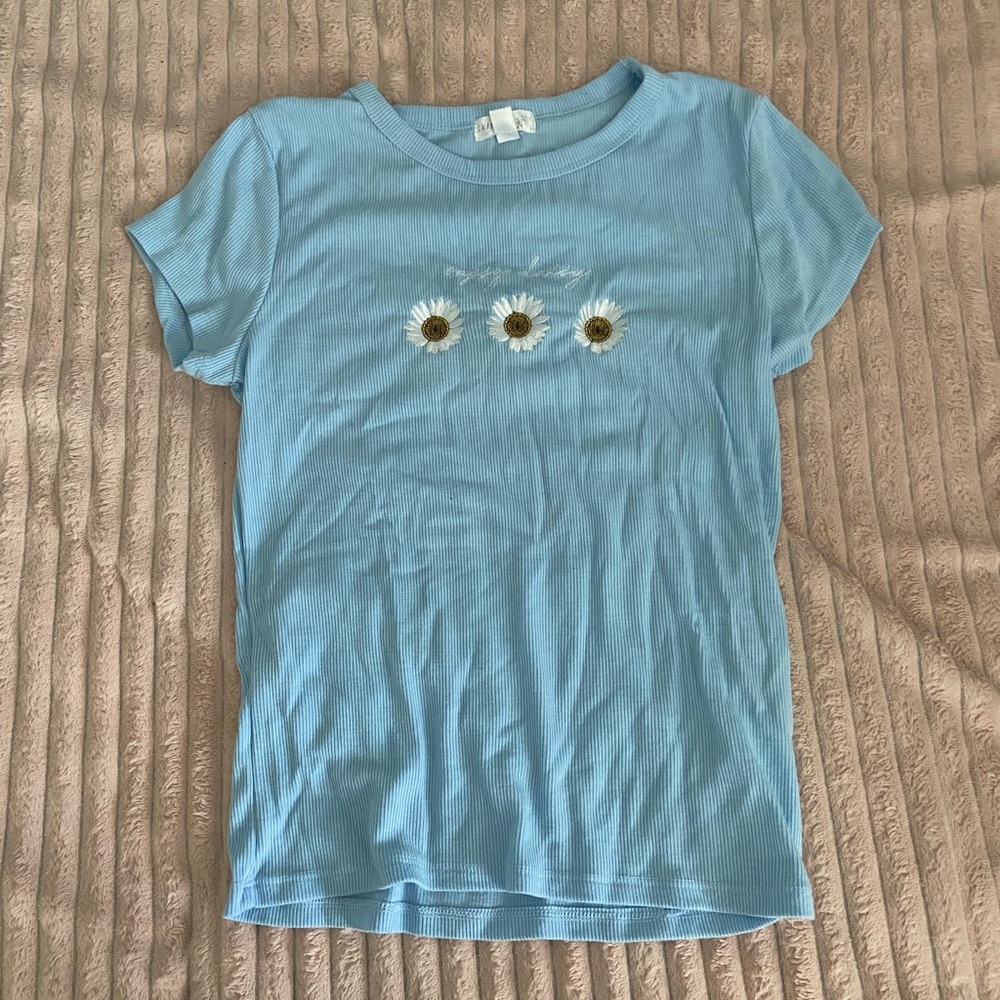 blue oopsie daisy top